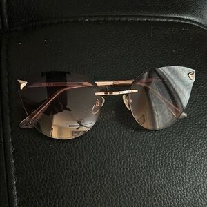 Sunglasses with Gold and Brown Frame